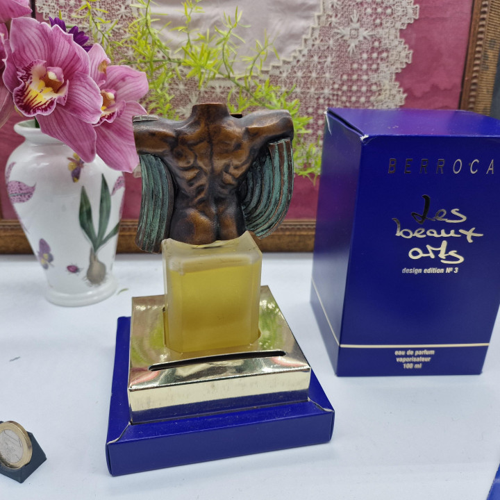 Flacon Parfum Sculpture Miguel Berrocal Les Beaux Arts Édition 3, Verre d'Art Vintage 1992, Édition Limitée de Collection 100ml