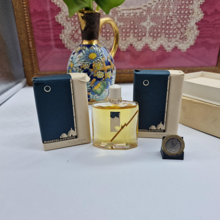 Parfum en Zeep Cadeauset - Vintage Myrurgia Maderas de Oriente 25ml met Sandelhout, Mid-Century Art Deco Verzamelaars Set Cosme…