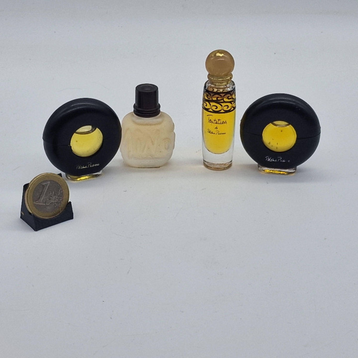 ヴィンテージ ミニチュア香水 4本セット パロマピカソ モン パルファム タンタシオン と ジルサンダー ピュア ガラス製 ミニボトル コレクター向け 1980年代