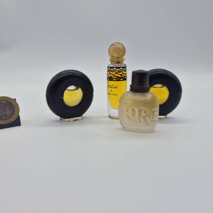 ヴィンテージ ミニチュア香水 4本セット パロマピカソ モン パルファム タンタシオン と ジルサンダー ピュア ガラス製 ミニボトル コレクター向け 1980年代