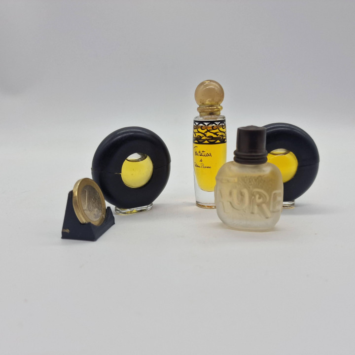 ヴィンテージ ミニチュア香水 4本セット パロマピカソ モン パルファム タンタシオン と ジルサンダー ピュア ガラス製 ミニボトル コレクター向け 1980年代