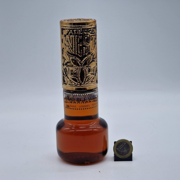 Zabytkowy Flakon na Perfumy Fabergé West Woda Kolońska, 120 ml Bursztynowe Szkło i Emaliowany Korek, Kolekcjonerski z Lat 80