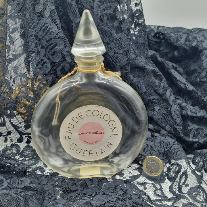 Bottiglia Vuota Profumo Vintage, Guerlain Chant d'Arômes Flacon Montre Vetro, 200 ml, Flacone da Collezione Anni 1970 Arredo Ba…