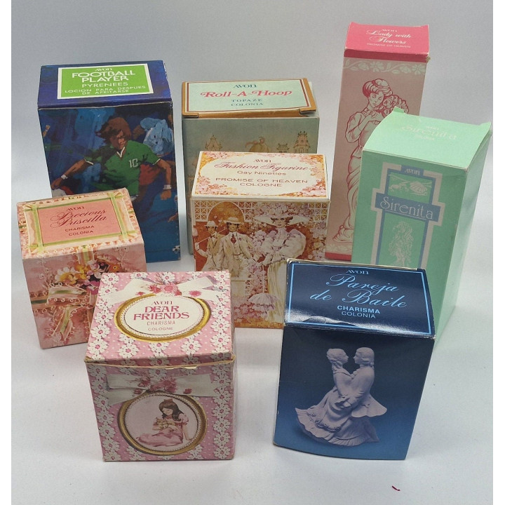 Botella Perfume Avon Vintage, Frasco de Vidrio Figural Coleccionable Charisma Topaze Heaven, Caja Original, Años 1970 1980