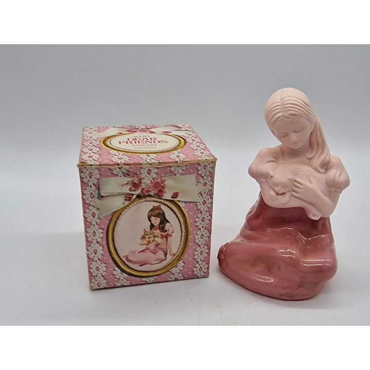 Botella Perfume Avon Vintage, Frasco de Vidrio Figural Coleccionable Charisma Topaze Heaven, Caja Original, Años 1970 1980