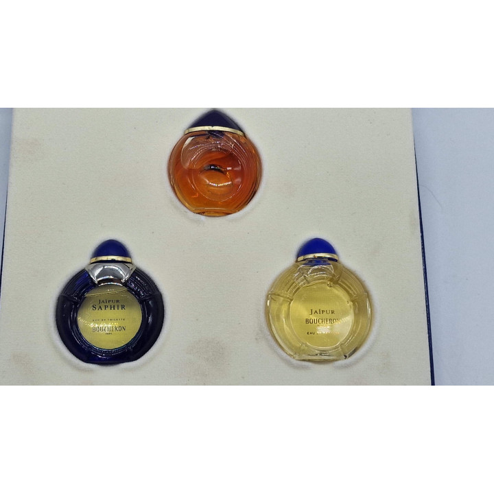 Vintage Perfume Miniature Set, Boucheron Paris La Collection Joyaux 3 x 5ml, Jaipur and Jaipur Saphir EDP EDT Fragrances, 2000s…