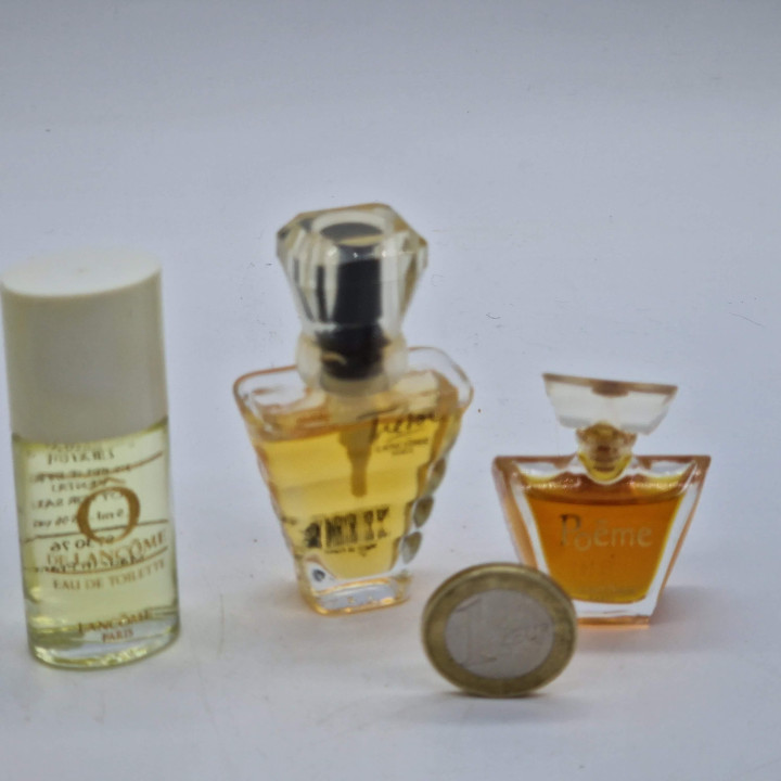 ランコム ミニチュア香水 3本セット - ポエム、トレゾア、オーデランコム、ヴィンテージ 1990年代 フランス製 香水ボトル