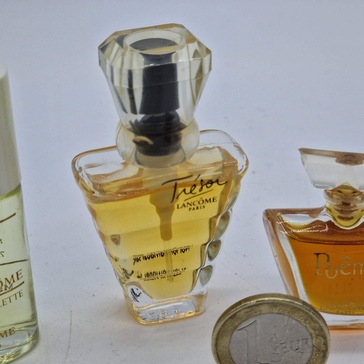 Set de 3 Miniaturas de Perfume Lancome - Poeme, Tresor y O de Lancome, Fragancias Francesas de Coleccion, Frascos Vintage de lo…