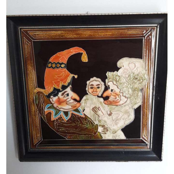 Azulejos Maw & Co Punch y Judy, Años 70 | Cerámica Vintage