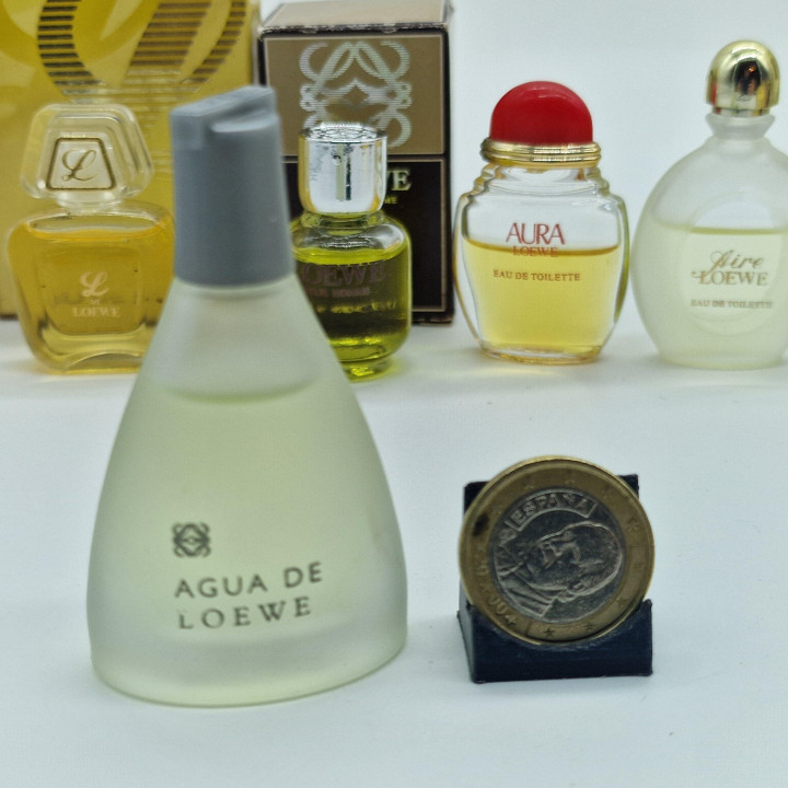 Zestaw Miniatur Perfum Loewe Vintage Aire, Agua, Aura, L i Pour Homme, Kolekcja 5ml z Pudelkami, Unikatowe Perfumy dla Kolekcjo…