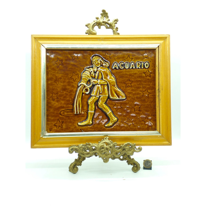Vintage Sadex Ibérica Zodiac Ceramic Tile - Spain 1960s