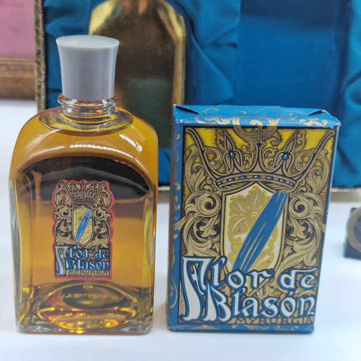Vintage Myrurgia Flor de Blason Parfum Set - Eau de Cologne 100ml en Zeep 85g, Spaans Verzorgingsset Jaren 50 Cadeau voor Verza…