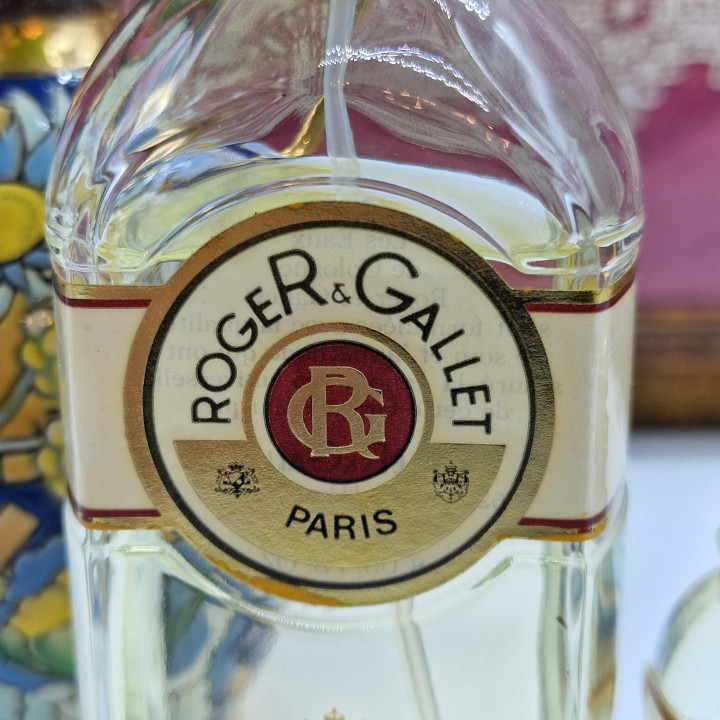 Perfume Água de Colônia Roger & Gallet Extra Vieille, Lote de 2 com Vaporizador 100ml e Miniatura Splash 15ml, Vintage dos Anos…