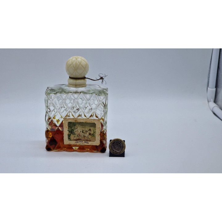 Vintage Eau de Cologne Fles, Antieke Parfumfles, Blavi S.L. Colonia 1800, Glas met 30% Geur, Jaren 50 Mid-Century Verzamelobject