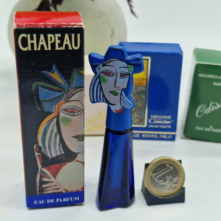 Set van 5 Vintage Parfum Miniaturen, Michelangelo Chapeau, Shalom Judith Muller, Van Gogh, Maurella Verzamelaarsgeuren, Jaren 8…