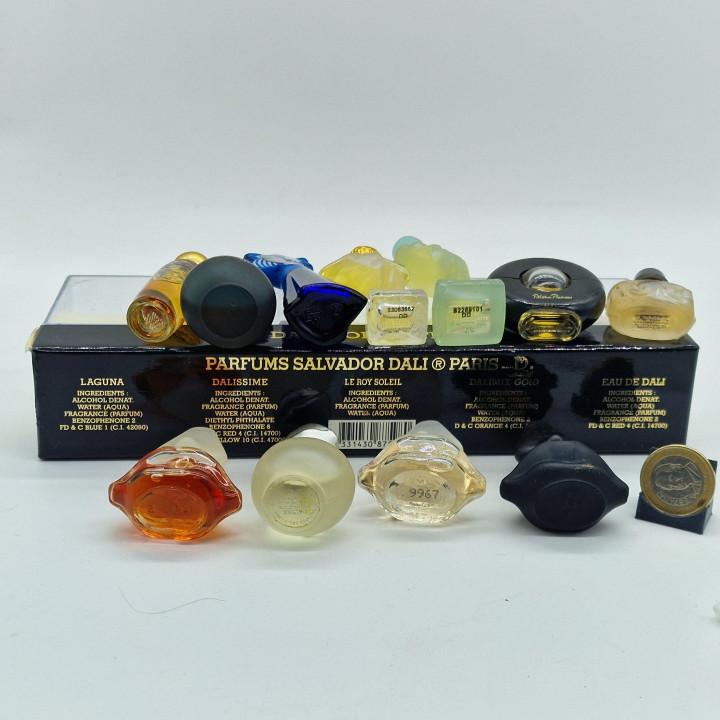 Collection 17 Miniatures de Parfum Vintage, Salvador Dali et Paloma Picasso, Coffret Laguna Minotaure Tentations, Années 80 90…