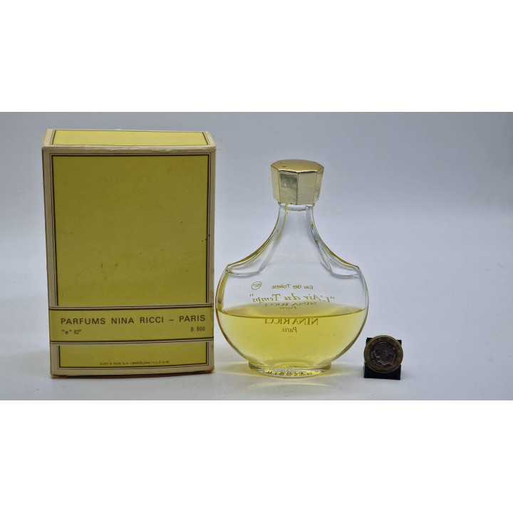 Profumo Vintage Nina Ricci L'Air du Temps EDT, Bottiglia Lalique 100ml con 50ml, Fragranza da Collezione Anni 80 con Scatola