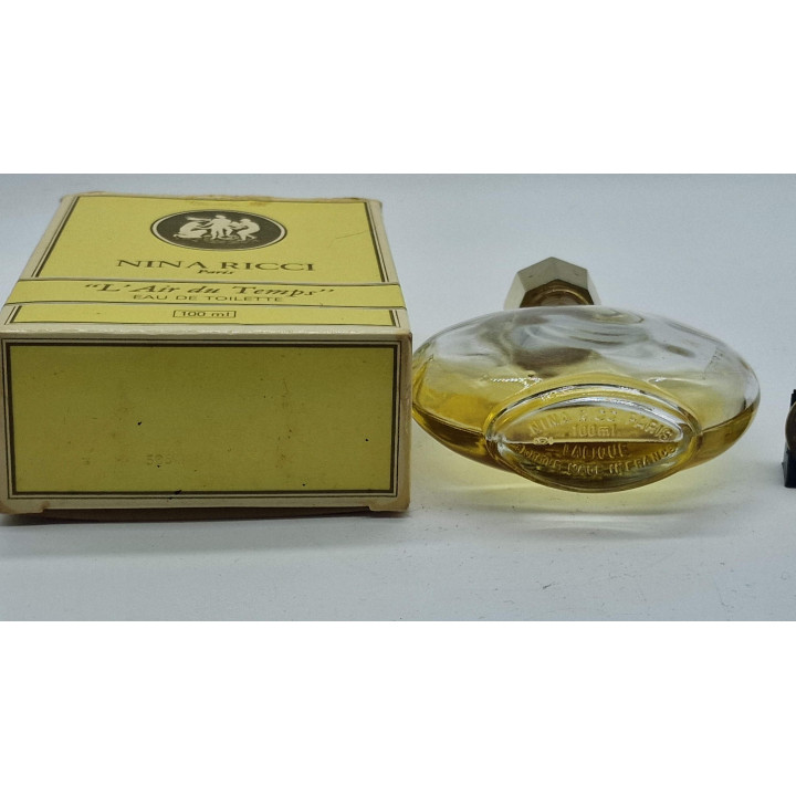 Profumo Vintage Nina Ricci L'Air du Temps EDT, Bottiglia Lalique 100ml con 50ml, Fragranza da Collezione Anni 80 con Scatola
