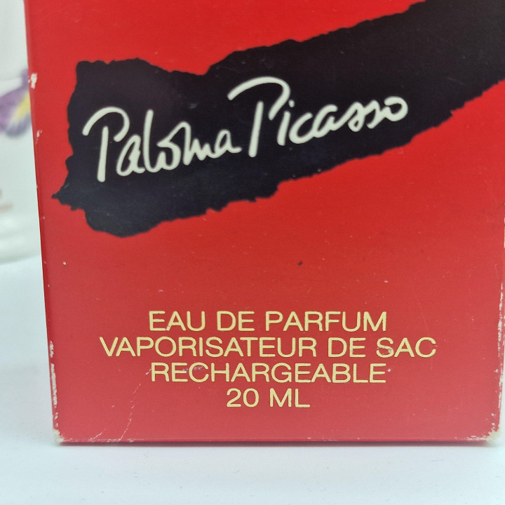 Paloma Picasso Eau de Parfum, Mon Parfum Vintage Taschenspray 20ml, 70% Voll mit Box und Samttasche, Cosmair Formulierung 1990er