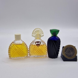 Set di 3 Miniature di Profumo Vintage Emanuel Ungaro Diva e Ungaro, Flaconi da Collezione Francesi 4ml 5ml, Anni 1980 e 1990