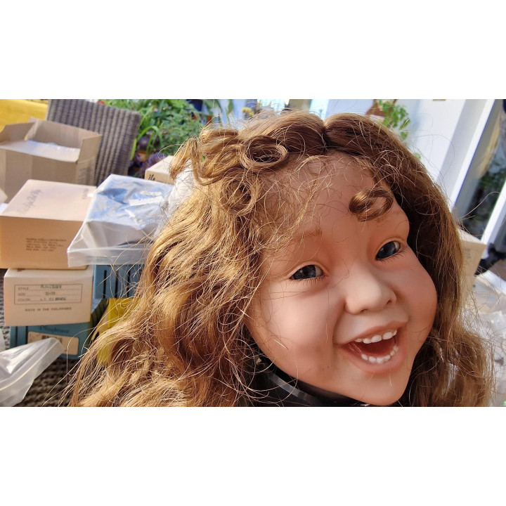 Peluca Global Dolls Atlanta 90s, Castaño Claro, 33-35 cm