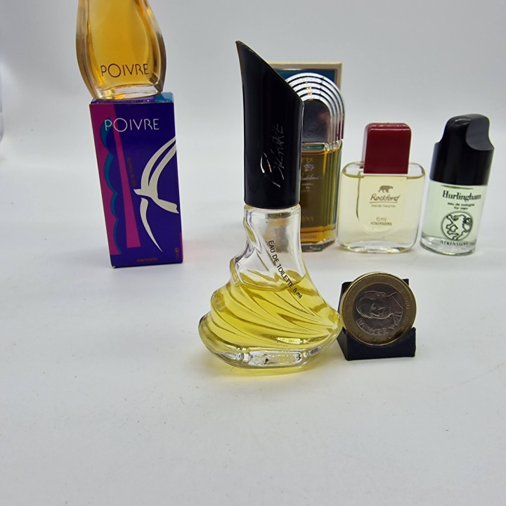 Lote de 5 Miniaturas de Perfume Atkinsons Vintage, Jubilation Poivre Bizarre Rockford y Hurlingham con Cajas, Colección Años 80