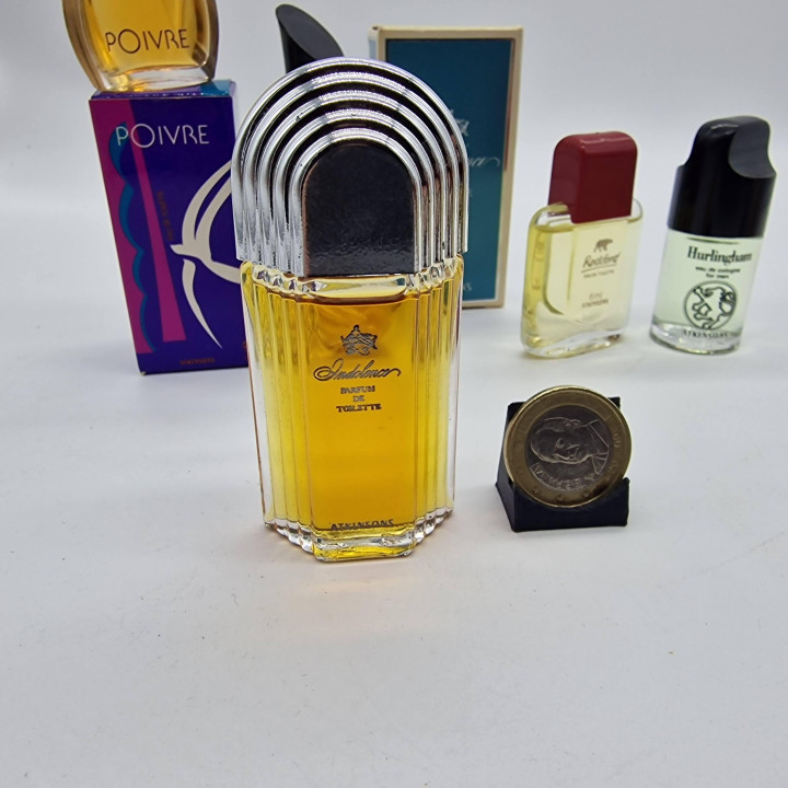 Lote de 5 Miniaturas de Perfume Atkinsons Vintage, Jubilation Poivre Bizarre Rockford y Hurlingham con Cajas, Colección Años 80