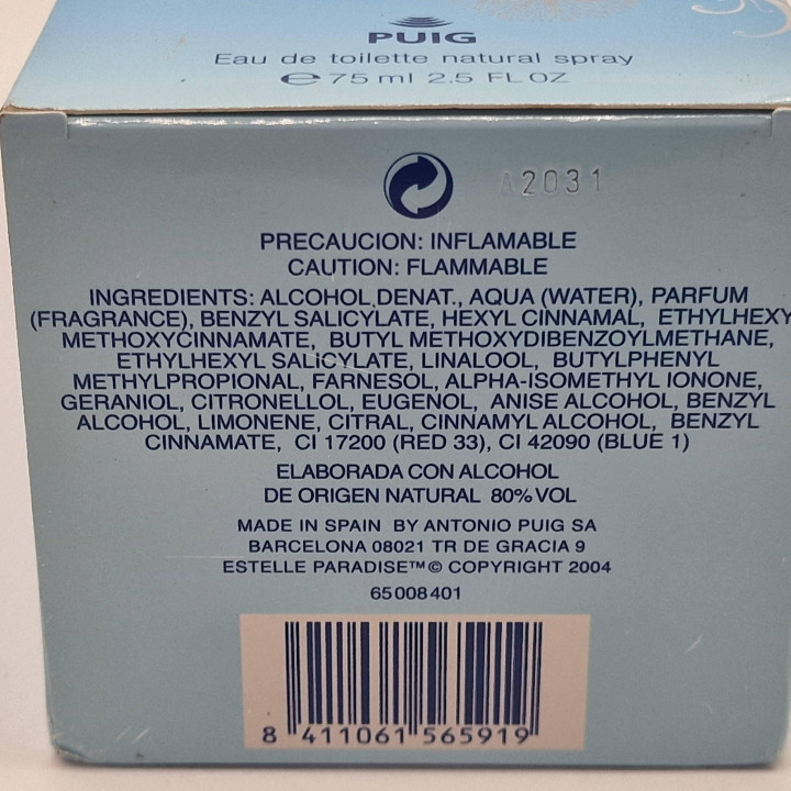 Estelle Paradise Eau de Toilette de Antonio Puig 2004, Perfume Vintage Feminino 75ml com Caixa Original, Fragrância Rara de Col…
