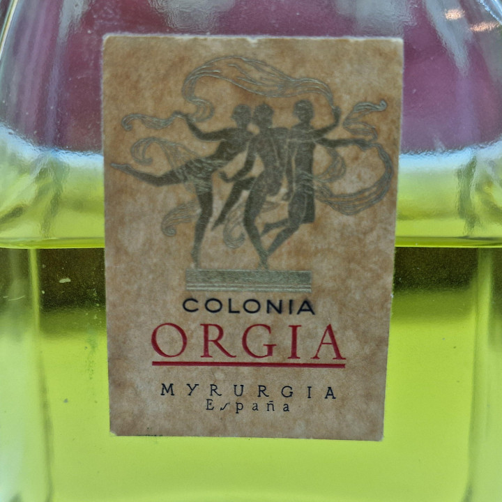 ヴィンテージコロン 香水 - ミルルギア オルギア Myrurgia Orgia - 大型ガラス瓶 ボトル 390ml 残量70% - 1970年代 スペイン製 希少 コレクター向け ビンテージ 飾りボトル