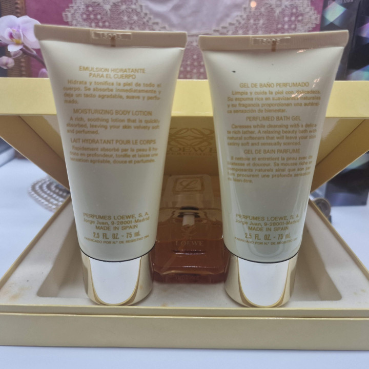 Coffret Cadeau Parfum Vintage, Loewe L de Loewe, EDT 30ml Vaporisateur, Lait Corps et Gel Douche 75ml, Collection Rare Madrid,…
