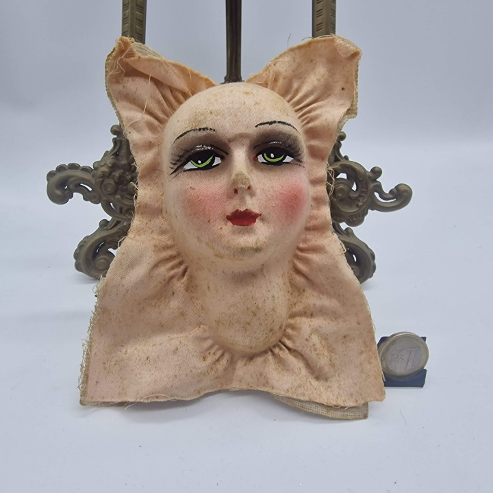 Oryginalna Głowa Lalki Buduarowej Art Déco (1920-1930)