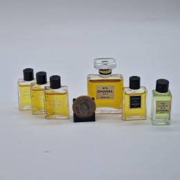 6er Set Vintage Chanel Parfum Miniaturen - No 5 Parfum, Coco, Cristalle, No 19, Sammler Flakons, Lot Französische Düfte 1980er…