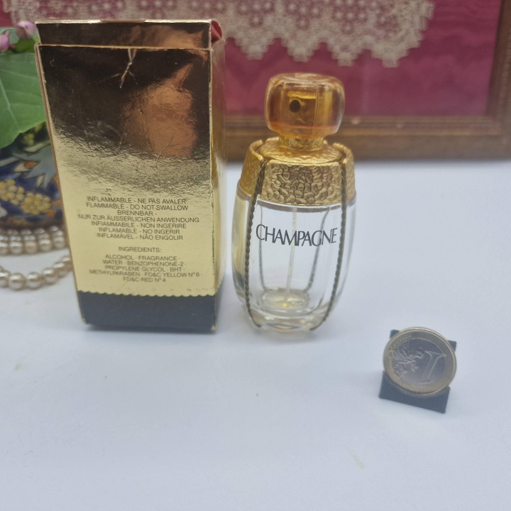 ヴィンテージ 空の香水瓶 YSL イヴサンローラン シャンパーニュ 1993年 裁判モデル オリジナルゴールド箱付き 50ml 希少 コレクターズアイテム