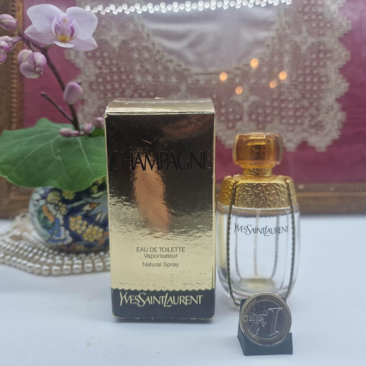Empty Perfume Bottle Vintage Scent YSL Yves Saint Laurent Champagne 1993 Lawsuit Edition with Original Gold Box 50ml Collectible