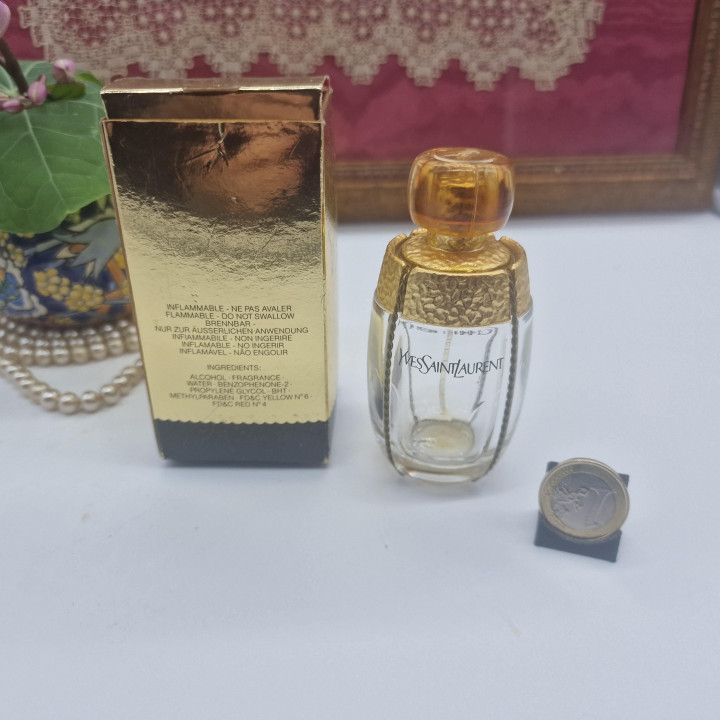 Empty Perfume Bottle Vintage Scent YSL Yves Saint Laurent Champagne 1993 Lawsuit Edition with Original Gold Box 50ml Collectible