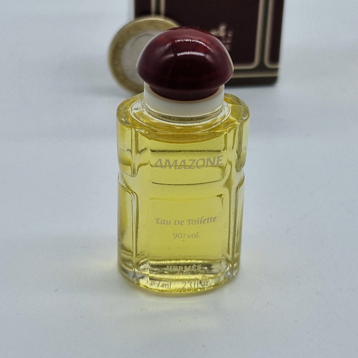 Vintage Miniatur Parfum Set, Hermes Amazone 7ml und Caleche 7.5ml Sammler Mini Düfte, Französische Parfümerie 1980er Lot 2 Stück