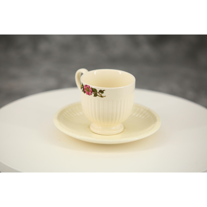 Kaffeetassen und Untertassen Set - Wedgwood Edme Wildbriar - 3 Kaffeepaare 100 ml - Vintage Englisches Steingut 1960er