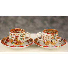 Antique Sarreguemines Coffee Cups & Saucers