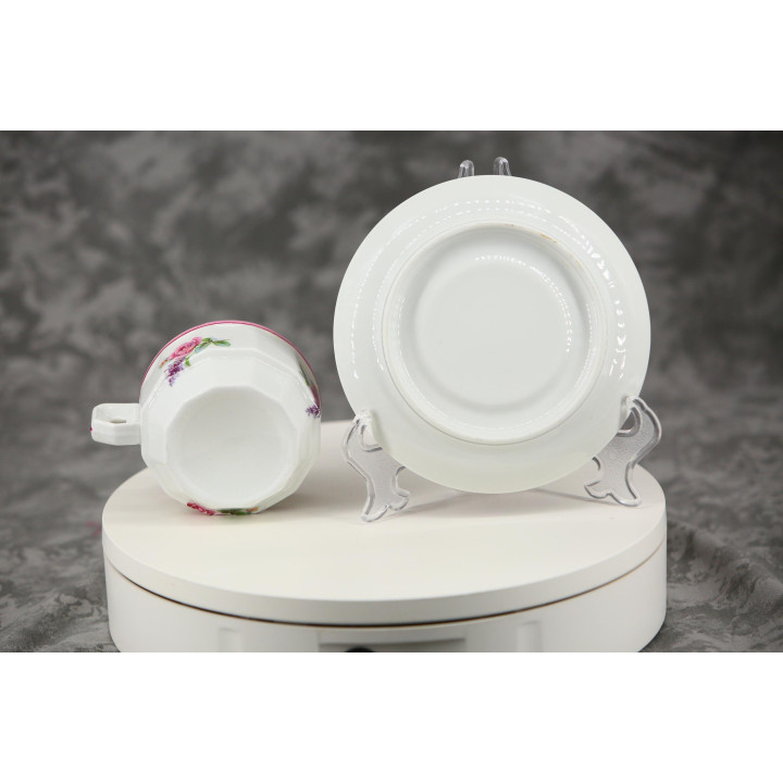 Juego de Taza de Té y Plato de Porcelana Vintage años 70
