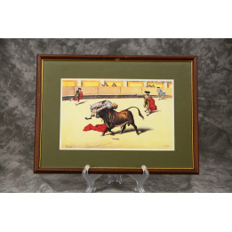 Gravure de Corrida Encadrée, Atelier R. Serrano Valencia, Reproduction
