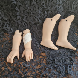 Bisque Porcelain Doll Limbs Set - Hands and Feet (1990s)