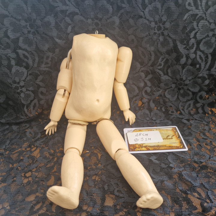 28cm Jointed Doll Body - 1990s Composition French Style