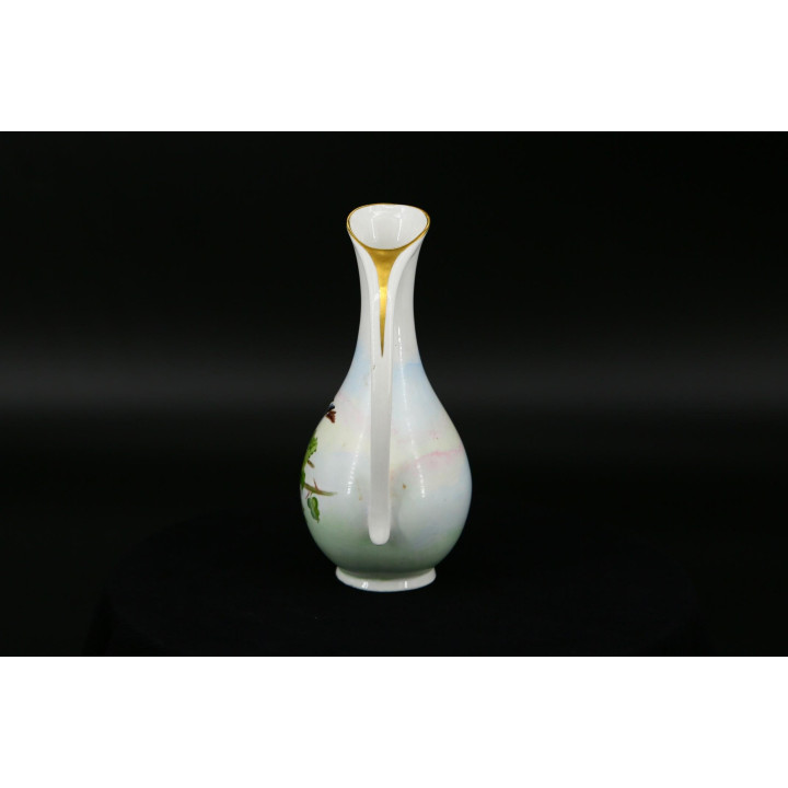 Jarra de porcelana Grethe Aaslid 1957 - Florero decorativo con pintura de pájaros a mano