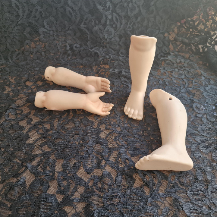 Ensemble de membres en porcelaine biscuit pour poupée