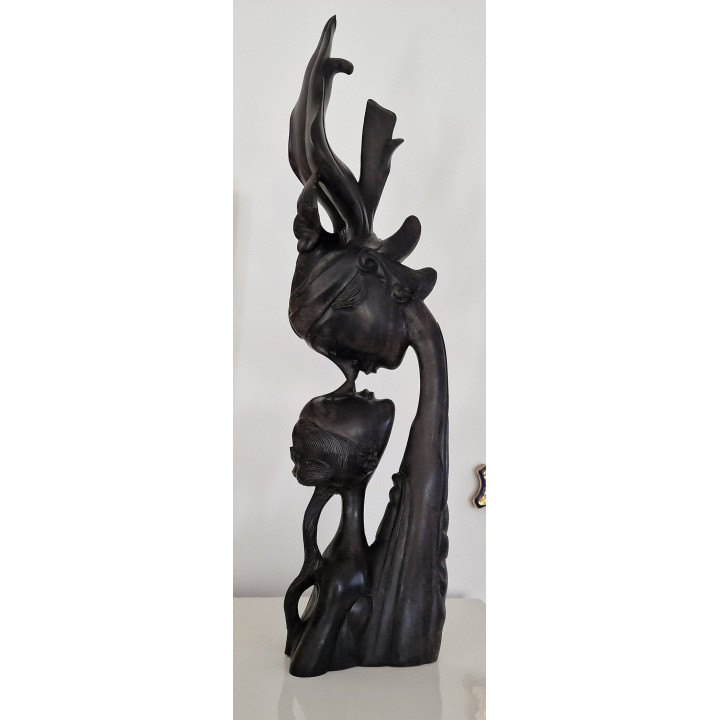 Estatua Perro Fu León Guardián Chino, Cerámica Turquesa Esmaltada, Escultura Asiática de Protección, Feng Shui Vintage