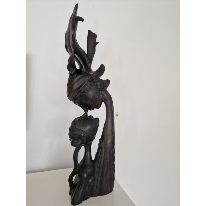 Estatua Perro Fu León Guardián Chino, Cerámica Turquesa Esmaltada, Escultura Asiática de Protección, Feng Shui Vintage