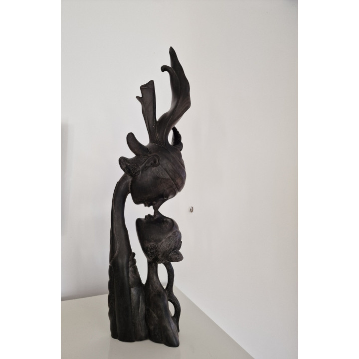 Estatua Perro Fu León Guardián Chino, Cerámica Turquesa Esmaltada, Escultura Asiática de Protección, Feng Shui Vintage