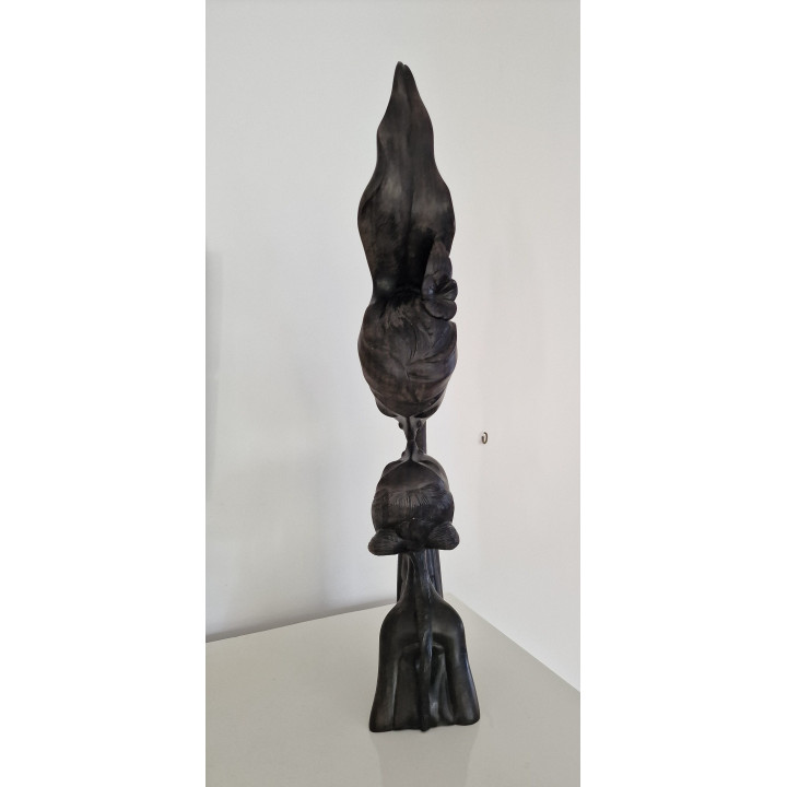 Chinesischer Wächterlöwe Foo Hund Statue, Glasierte Türkis Keramik, Asiatische Schutz Skulptur, Vintage Feng Shui