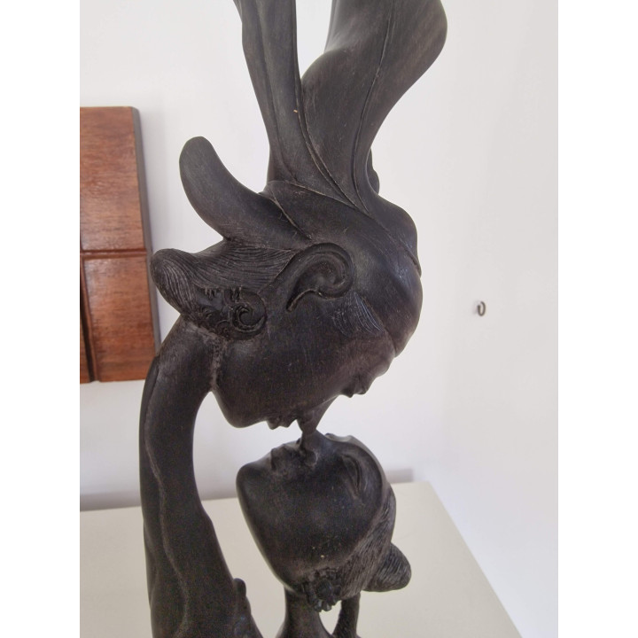 Estatua Perro Fu León Guardián Chino, Cerámica Turquesa Esmaltada, Escultura Asiática de Protección, Feng Shui Vintage