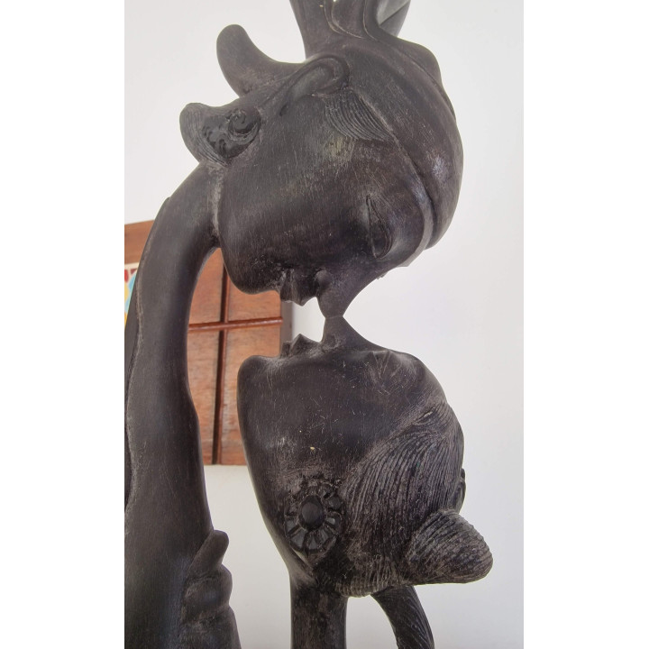 Estatua Perro Fu León Guardián Chino, Cerámica Turquesa Esmaltada, Escultura Asiática de Protección, Feng Shui Vintage